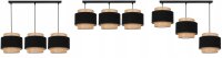 Pendelleuchte 3-flammig Stoff Schwarz Beige E27 Modern
