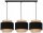 Pendelleuchte 3-flammig Stoff Schwarz Beige E27 Modern Leuchte