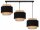 Pendelleuchte 3-flammig Stoff Schwarz Beige E27 Modern Leuchte