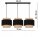 Pendelleuchte 3-flammig Stoff Schwarz Beige E27 Modern Leuchte