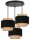 Hängelampe 3-flammig Stoff Schwarz Beige E27 B:30 cm Leuchte