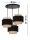 Hängelampe 3-flammig Stoff Schwarz Beige E27 B:30 cm Leuchte