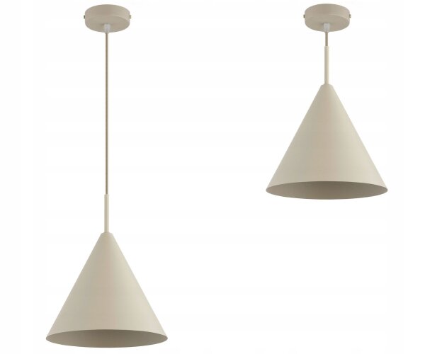 Pendelleuchte Metall Beige Kegel E27 B:25 cm Modern Leuchte