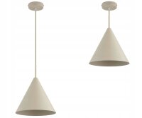 Pendelleuchte Metall Beige Kegel E27 B:25 cm Modern Leuchte