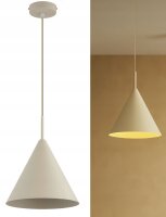 Pendelleuchte Metall Beige Kegel E27 B:25 cm Modern