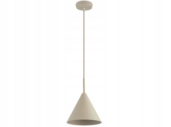 Hängelampe Metall Beige Kegel E27 B:19 cm Modern Leuchte