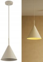 Hängelampe Metall Beige Kegel E27 B:19 cm Modern