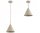 Hängelampe Metall Beige Kegel E27 B:19 cm Modern Leuchte