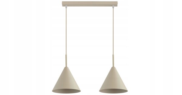 Pendelleuchte 2-flammig Beige E27 L:50 cm Modern Leuchte