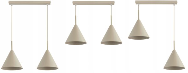 Pendelleuchte 2-flammig Beige E27 L:50 cm Modern Leuchte