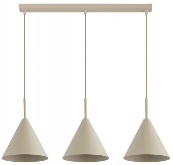 Pendelleuchte 3-flammig Beige E27 L:70 cm Modern Leuchte