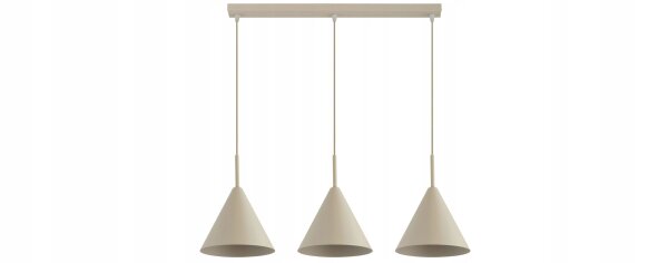 Pendelleuchte 3-flammig Beige E27 L:70 cm Modern Leuchte