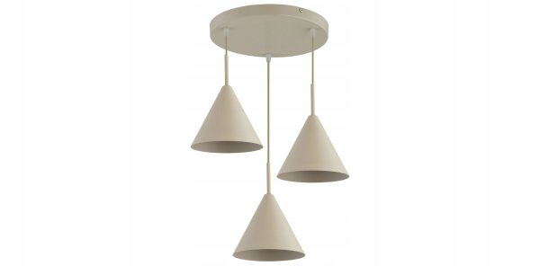 Pendelleuchte 3-flammig Metall Beige E27 B:40 cm Modern Leuchte