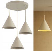 Pendelleuchte 3-flammig Metall Beige E27 B:40 cm Modern