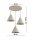 Pendelleuchte 3-flammig Metall Beige E27 B:40 cm Modern Leuchte