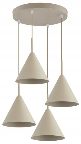 Hängelampe 4-flammig Beige Metall E27 B:40 cm Modern Leuchte