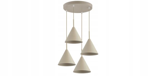 Hängelampe 4-flammig Beige Metall E27 B:40 cm Modern Leuchte