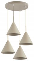 H&auml;ngelampe 4-flammig Beige Metall E27 B:40 cm Modern