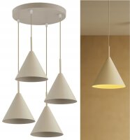 Hängelampe 4-flammig Beige Metall E27 B:40 cm Modern