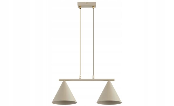 Pendelleuchte 2-flammig Beige E27 L:55 cm Modern Leuchte