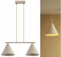 Pendelleuchte 2-flammig Beige E27 L:55 cm Modern
