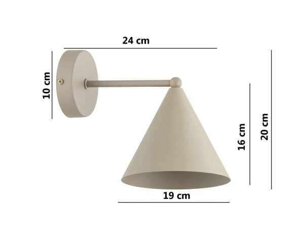 Wandleuchte mit Arm Metall Beige E27 T:24 cm wohnlich Leuchte