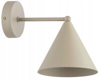 Wandleuchte mit Arm Metall Beige E27 T:24 cm wohnlich