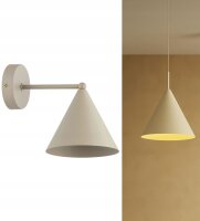 Wandleuchte mit Arm Metall Beige E27 T:24 cm wohnlich