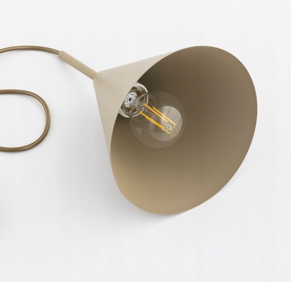 Tischleuchte Metall Beige Modern E27 H:38 cm dekorativ Leuchte