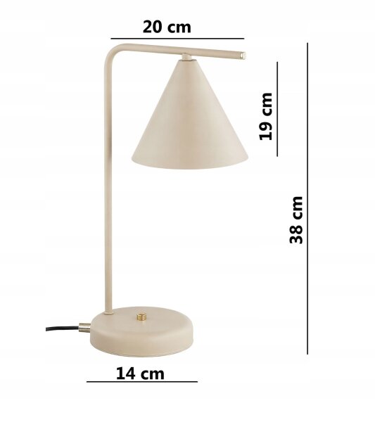 Tischleuchte Metall Beige Modern E27 H:38 cm dekorativ