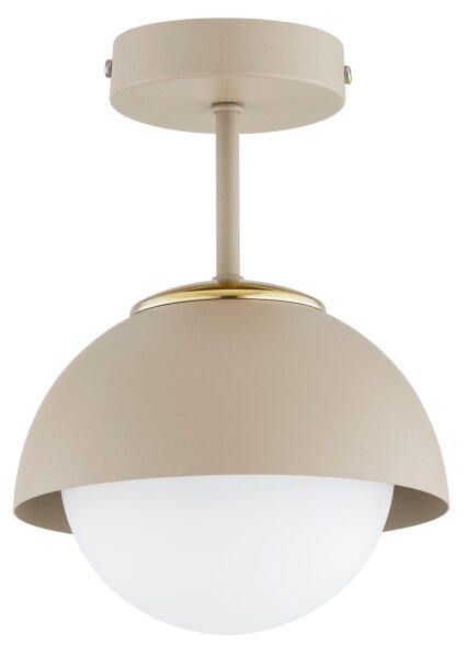 Deckenleuchte Glas Metall Beige E27 B:18 cm Modern