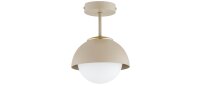 Deckenleuchte Glas Metall Beige E27 B:18 cm Modern