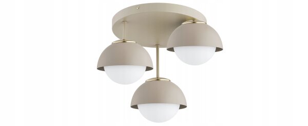 Deckenleuchte Glas Metall Beige E27 B:40 cm Modern Leuchte