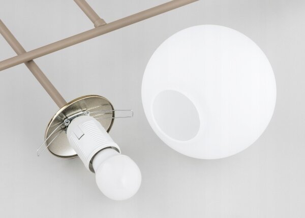 Deckenleuchte Glas Metall Beige E27 B:40 cm Modern Leuchte