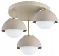 Deckenleuchte Glas Metall Beige E27 B:40 cm Modern