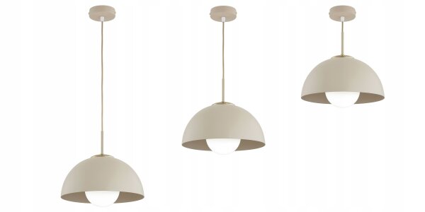 Hängelampe Glas Metall Beige E27 B:30 cm dekorativ