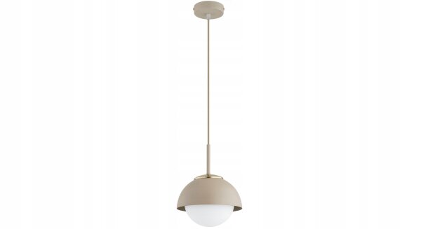 Pendelleuchte Kugel Glas Metall Beige E27 Ø18 cm rund Leuchte