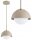 Pendelleuchte Kugel Glas Metall Beige E27 Ø18 cm rund Leuchte