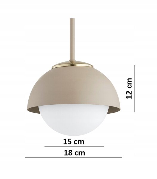 Pendelleuchte 2-flammig Glas Metall Beige E27 40 cm Leuchte