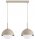 Pendelleuchte 2-flammig Glas Metall Beige E27 40 cm Leuchte
