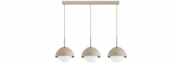 Hängelampe 3-flammig Glas Metall Beige E27 L:70 cm Leuchte