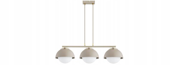 Hängelampe Glas Metall Beige 3-flammig E27 L:70 cm Leuchte