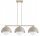 Hängelampe Glas Metall Beige 3-flammig E27 L:70 cm Leuchte