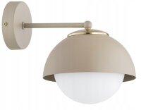 Wandlampe blendarm Glas Metall Beige E27 T:20 cm Modern