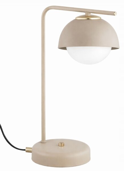 Tischlampe Glas Metall Beige Modern E27 38 cm blendarm Leuchte
