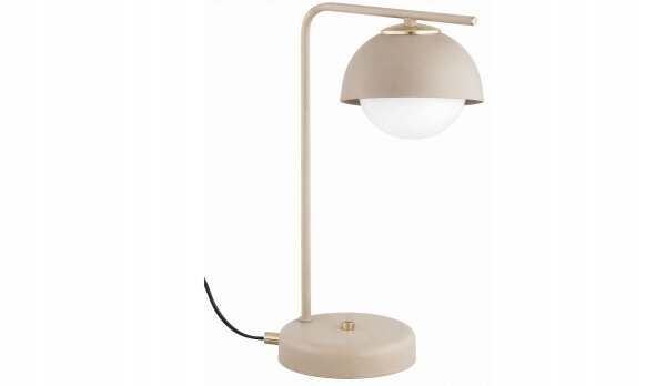 Tischlampe Glas Metall Beige Modern E27 38 cm blendarm Leuchte