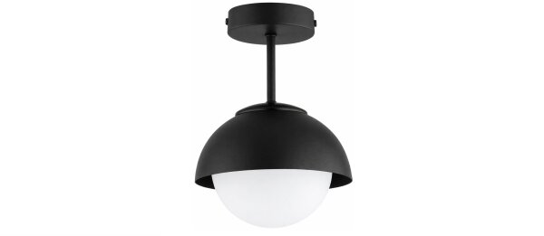Deckenlampe Glas Metall Schwarz E27 Ø18 cm blendarm