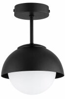 Deckenlampe Glas Metall Schwarz E27 &Oslash;18 cm blendarm