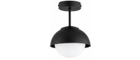 Deckenlampe Glas Metall Schwarz E27 Ø18 cm blendarm
