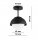 Deckenlampe Glas Metall Schwarz E27 Ø18 cm blendarm Leuchte